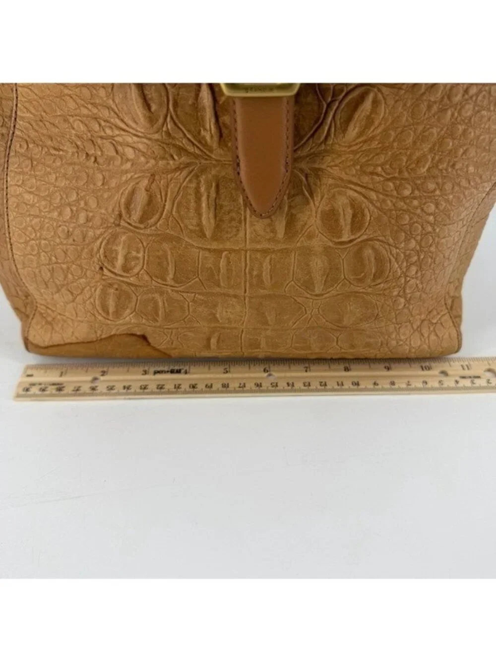 Brahmin Sadie Melbourne Embossed Leather Backpack Purse in Pecan